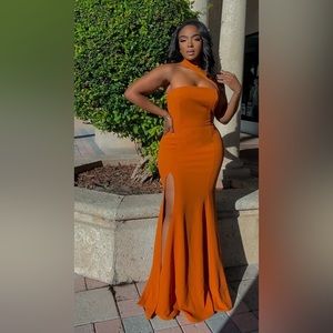 Prom/Wedding/Bridesmaid Orange/ Rust Maxi Dress | XL